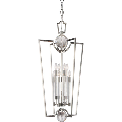 Waterloo Pendant by Hudson Valley in polished nickel. Made from steel in a transitional style.