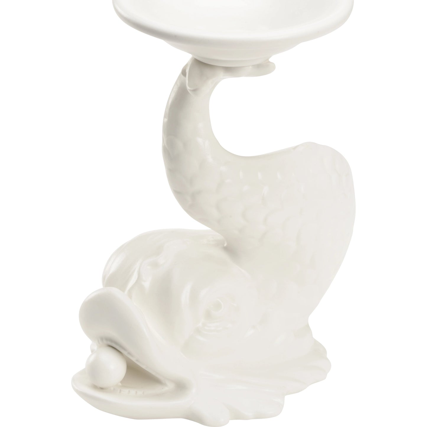 006 SI-2104934 | Additional Silo | Italian Renaissance Dolphin Candleholder by Wildwood in white glaze. Made from ceramic in a modern style.