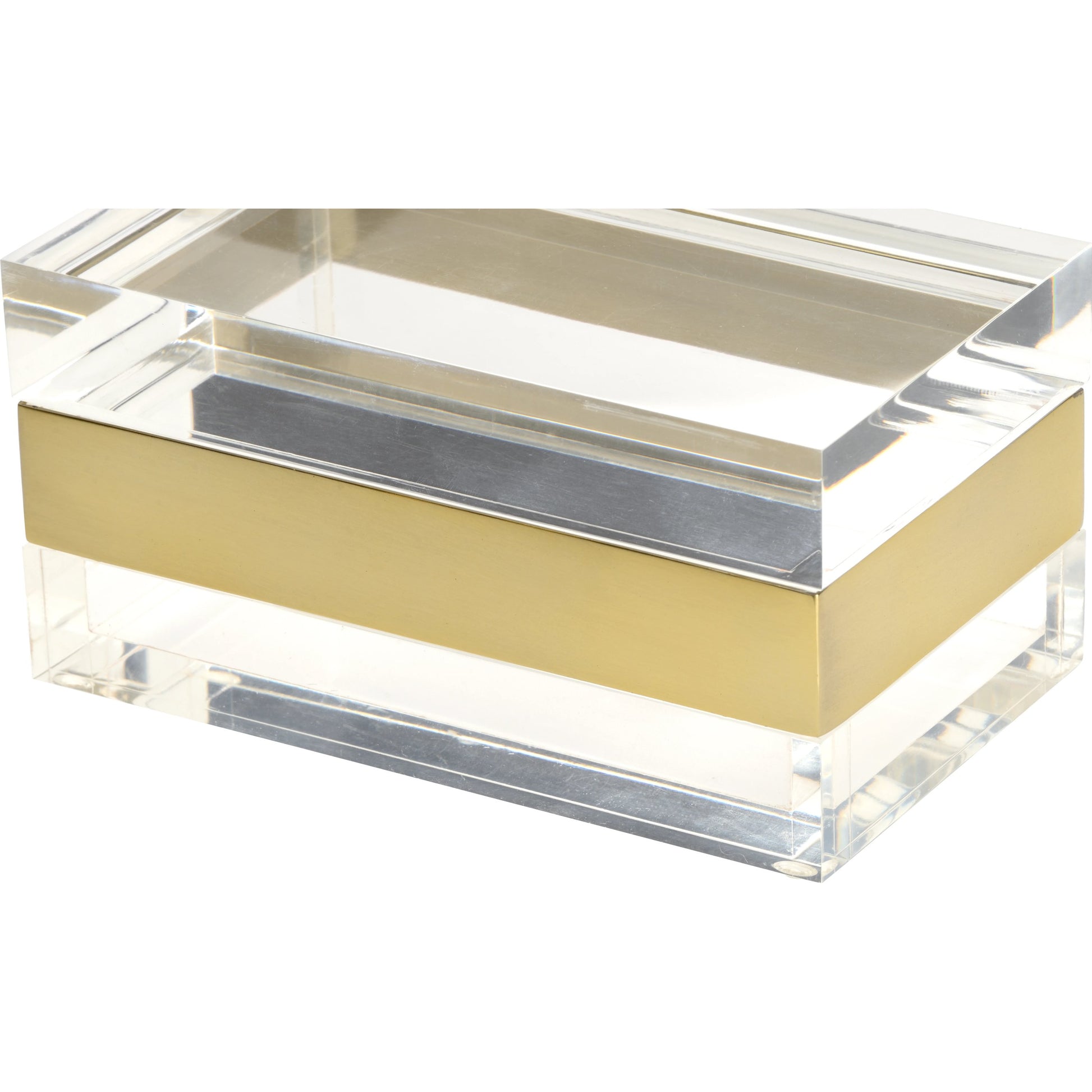 Acrylic Box by Wildwood in clear, gold. Made from unique in a modern style.