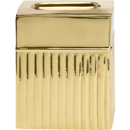 Wallace Tissue Box by Wildwood in polished nickel. Made from aluminum in a modern style.