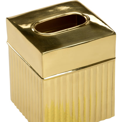 Wallace Tissue Box by Wildwood in polished nickel. Made from aluminum in a modern style.