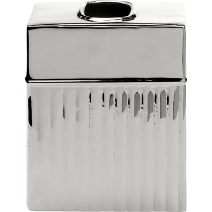 Wallace Tissue Box by Wildwood in polished nickel. Made from aluminum in a modern style.