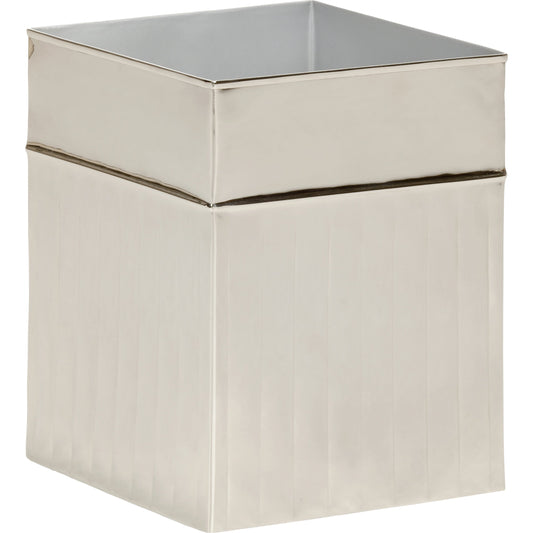 Wallace Wastebasket by Wildwood in silver. Made from aluminum in a modern style.