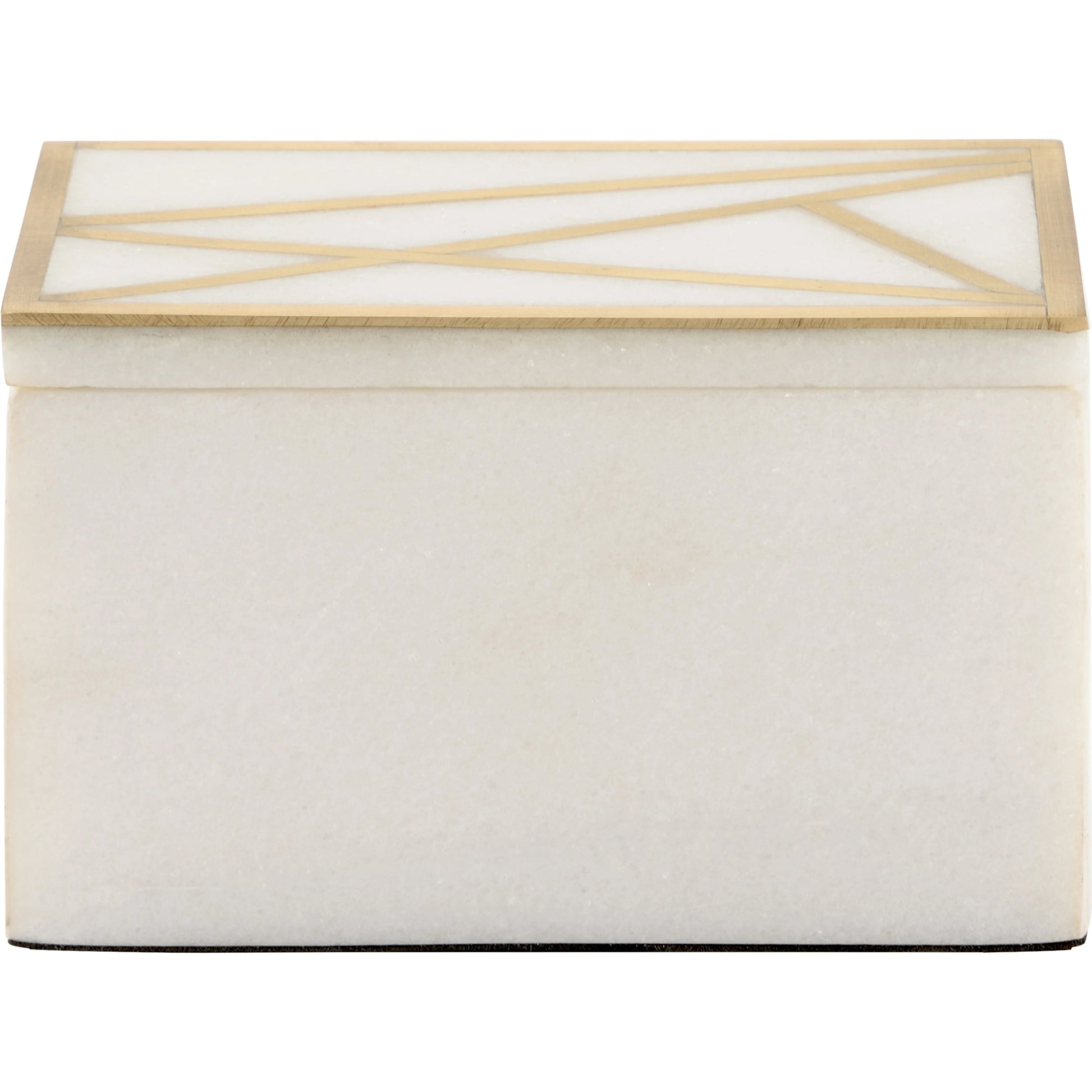 Genesis Marble Box by Wildwood in natural white, antique gold. Made from marble/metal in a modern style.