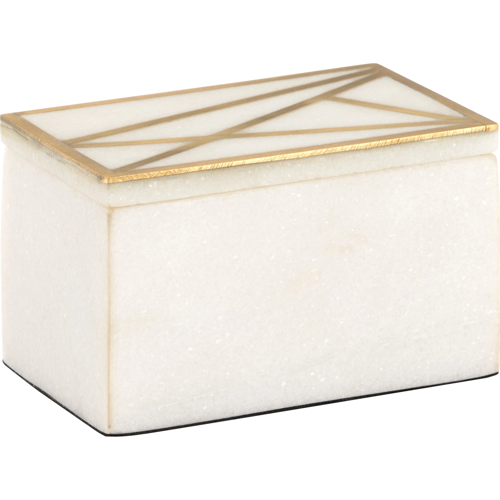 Genesis Marble Box by Wildwood in natural white, antique gold. Made from marble/metal in a modern style.
