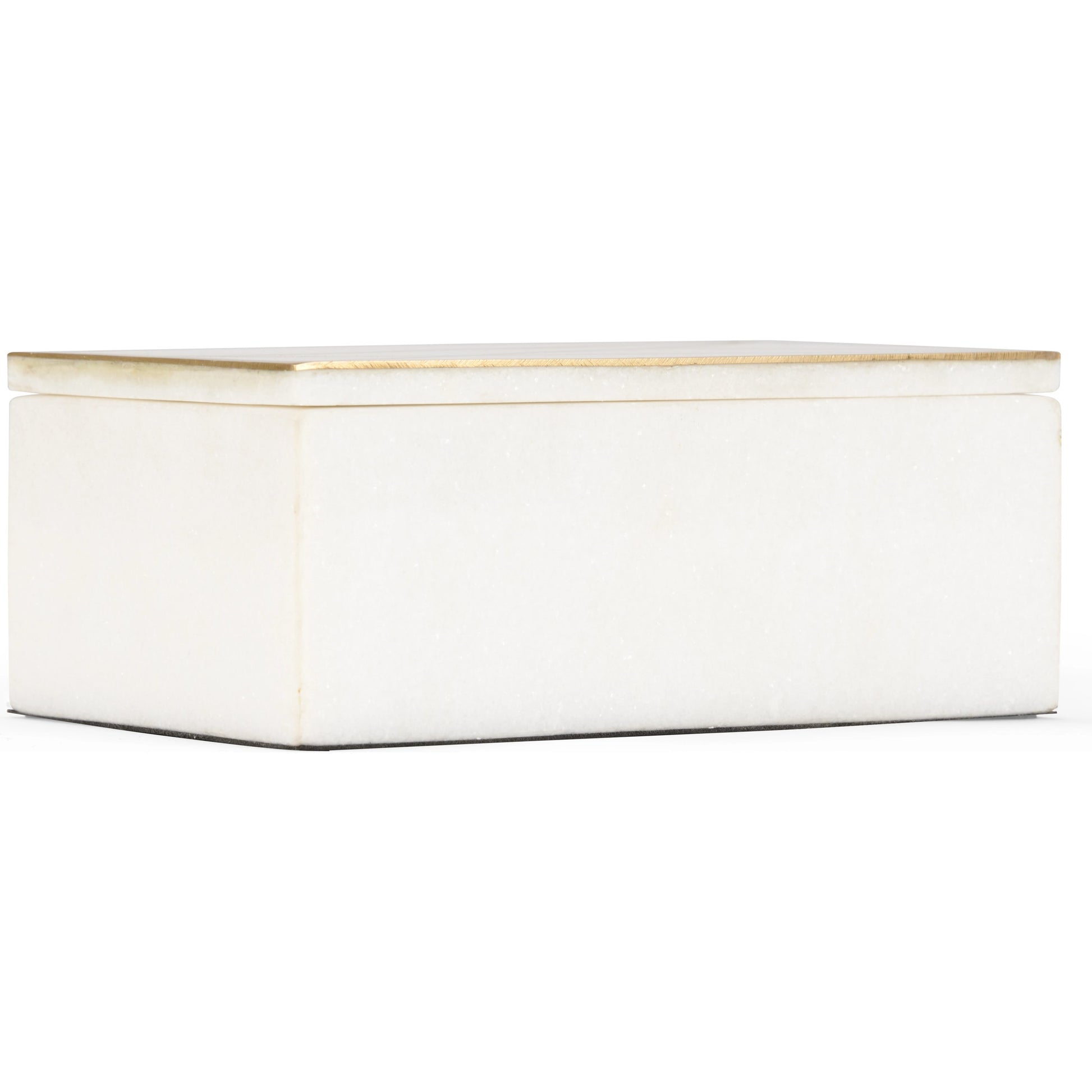 Genesis Marble Box by Wildwood in natural white, antique gold. Made from marble/metal in a modern style.