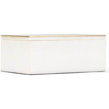 Genesis Marble Box by Wildwood in natural white, antique gold. Made from marble/metal in a modern style.