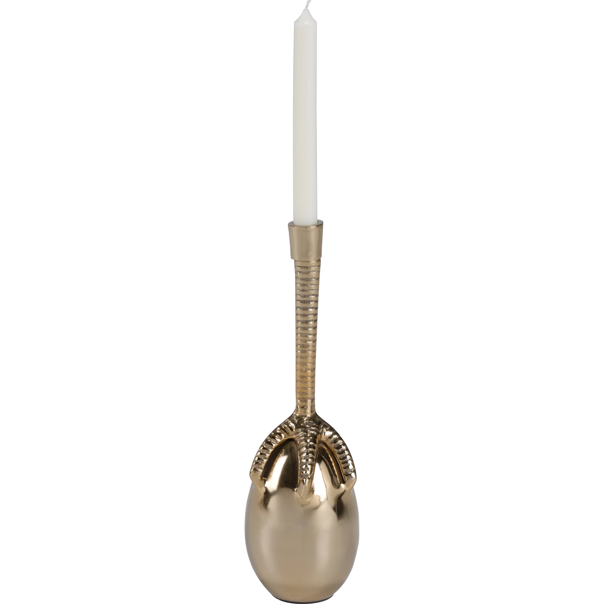 Talon Candleholders by Wildwood in polished nickel. Made from brass in a modern style.