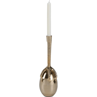 Talon Candleholders by Wildwood in polished nickel. Made from brass in a modern style.