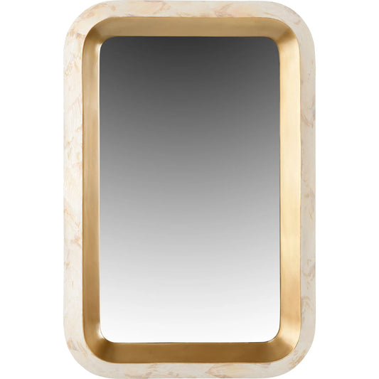 Gold Shellebrations Mirror by Wildwood in gold, white. Made from unique in a unique style.