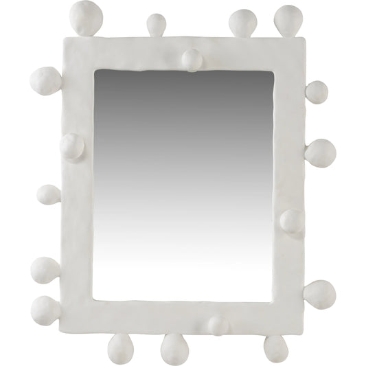 Shape Shifting Mirror by Wildwood in white. Made from composite/mirror in a modern style.