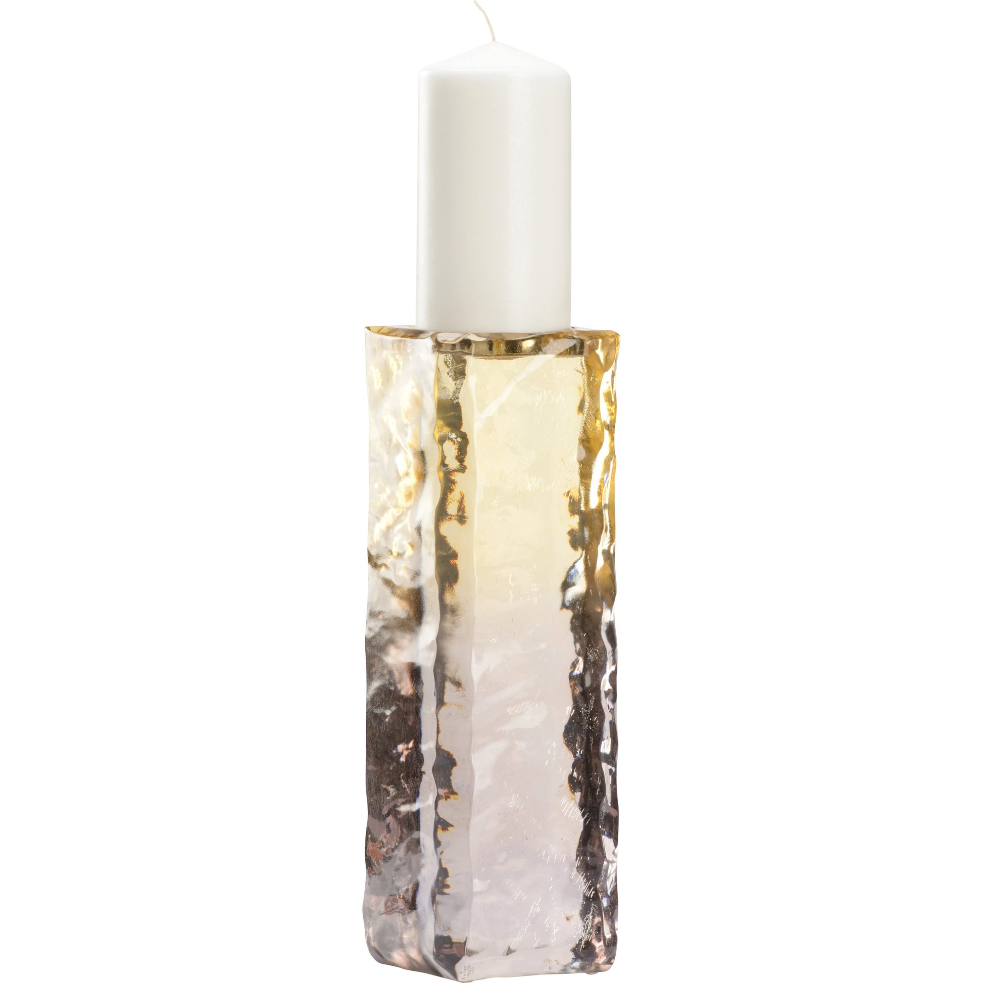 Kori Candleholder by Wildwood in smokey gold ombre, nickel. Made from acrylic/steel in a modern style.