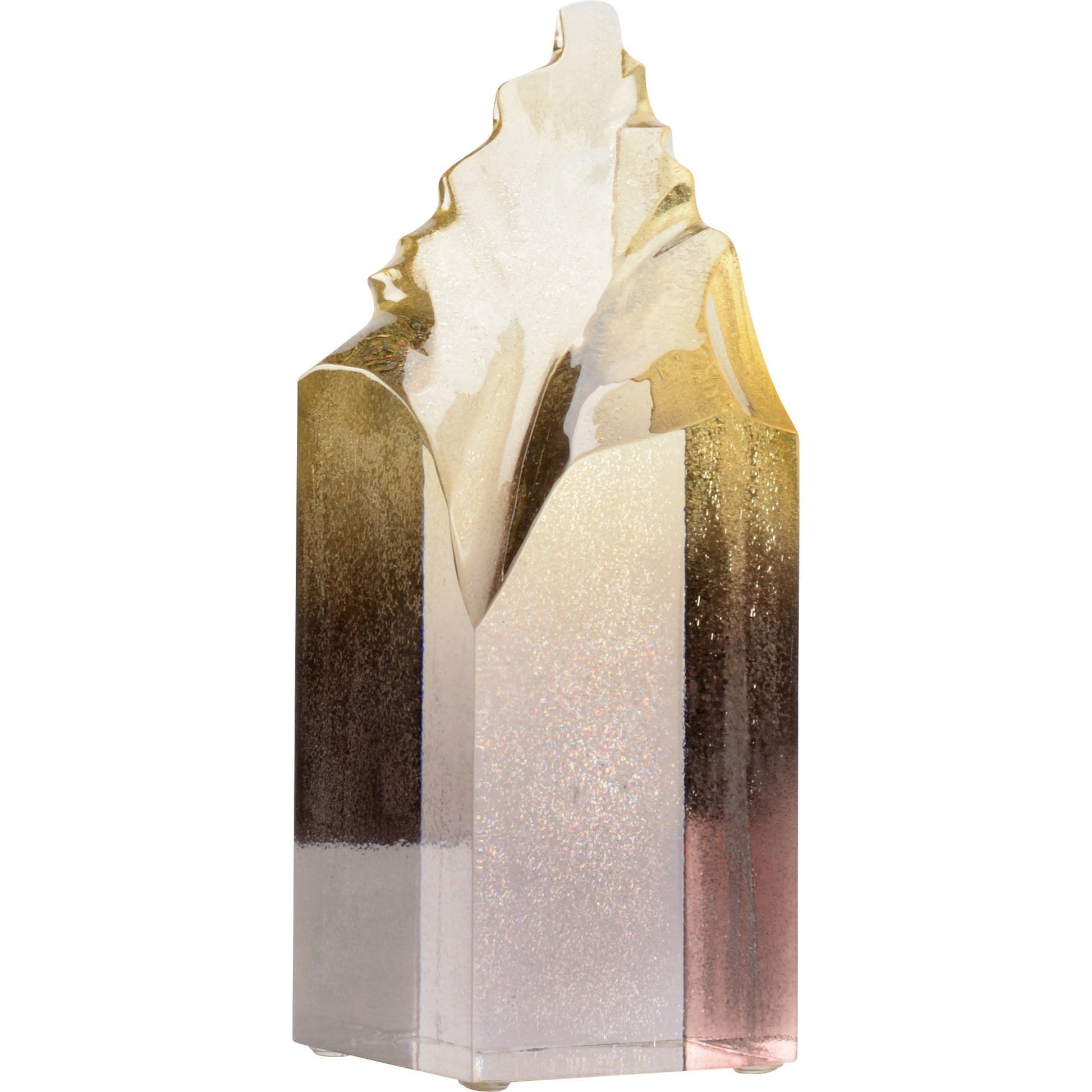 Sybil Sculpture by Wildwood in smokey gold ombre. Made from acrylic in a modern style.
