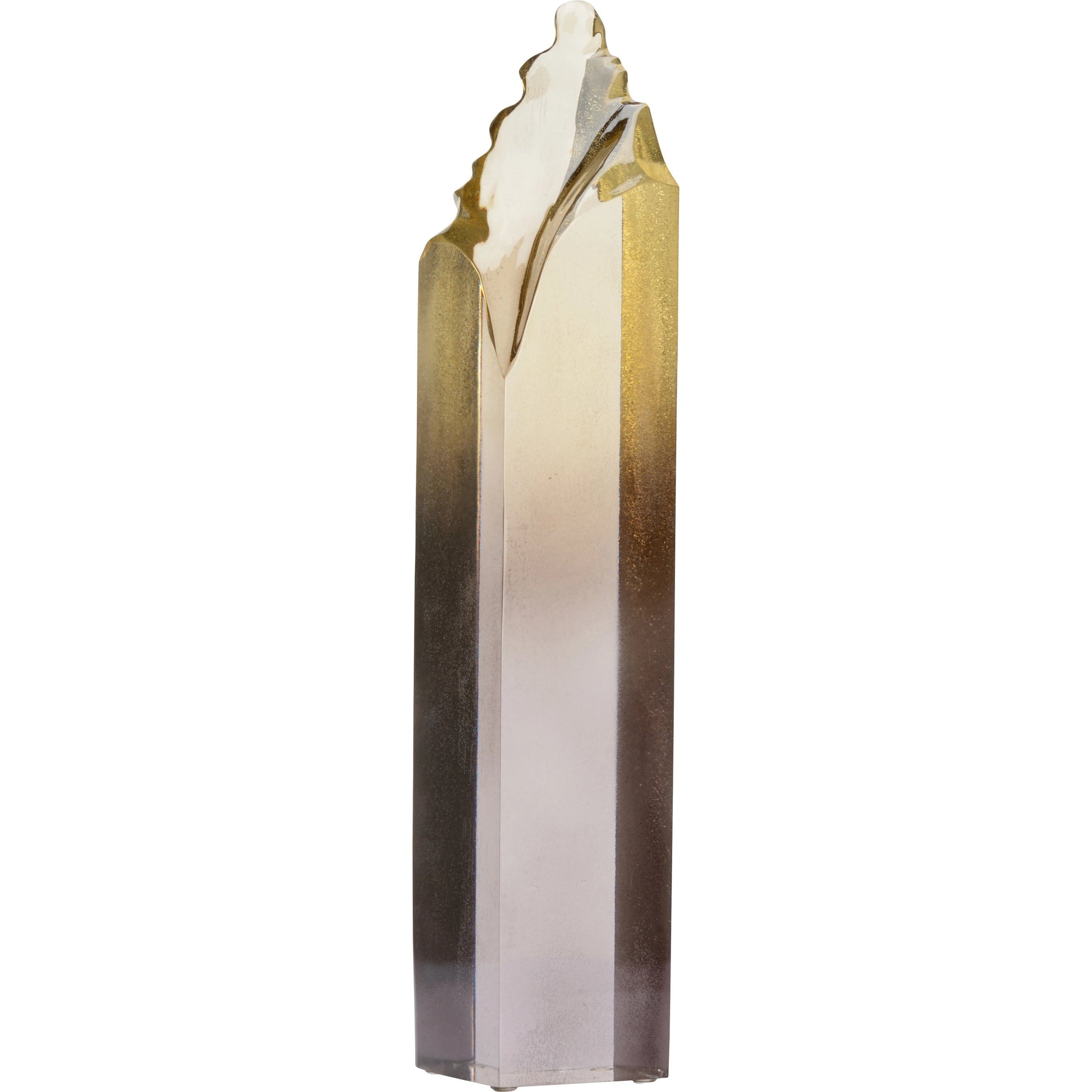 Sybil Sculpture by Wildwood in smokey gold ombre. Made from acrylic in a modern style.