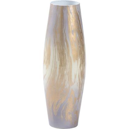 Oyster Swirl Vase by Wildwood in oyster swirl. Made from iron/enamel in a modern style.