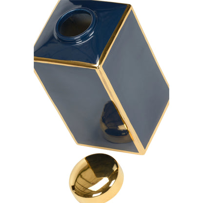 Infinity and Blue by Wildwood in navy, metallic gold glaze. Made from ceramic in a modern style.