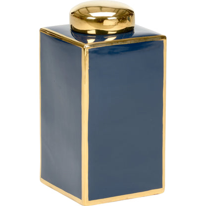 Infinity and Blue by Wildwood in navy, metallic gold glaze. Made from ceramic in a modern style.