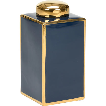 Infinity and Blue by Wildwood in navy, metallic gold glaze. Made from ceramic in a modern style.
