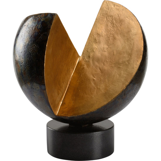 Influencer Sculpture by Wildwood in gold. Made from cast iron in a modern style.