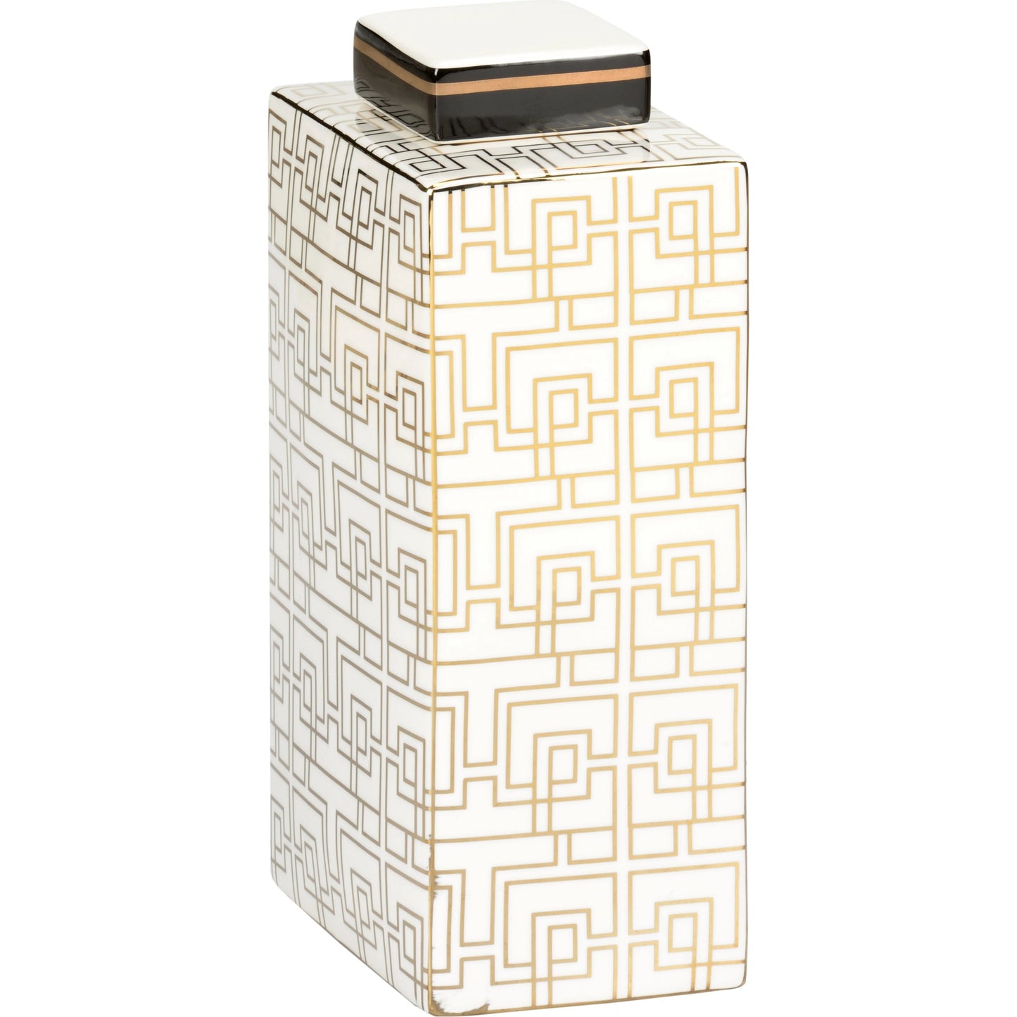 002 SI-2105051 | Additional Silo | Celia Canister by Wildwood in white glaze, gold. Made from porcelain in a modern style.