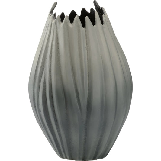 Guave Vase by Wildwood in gray, black. Made from aluminum in a modern style.