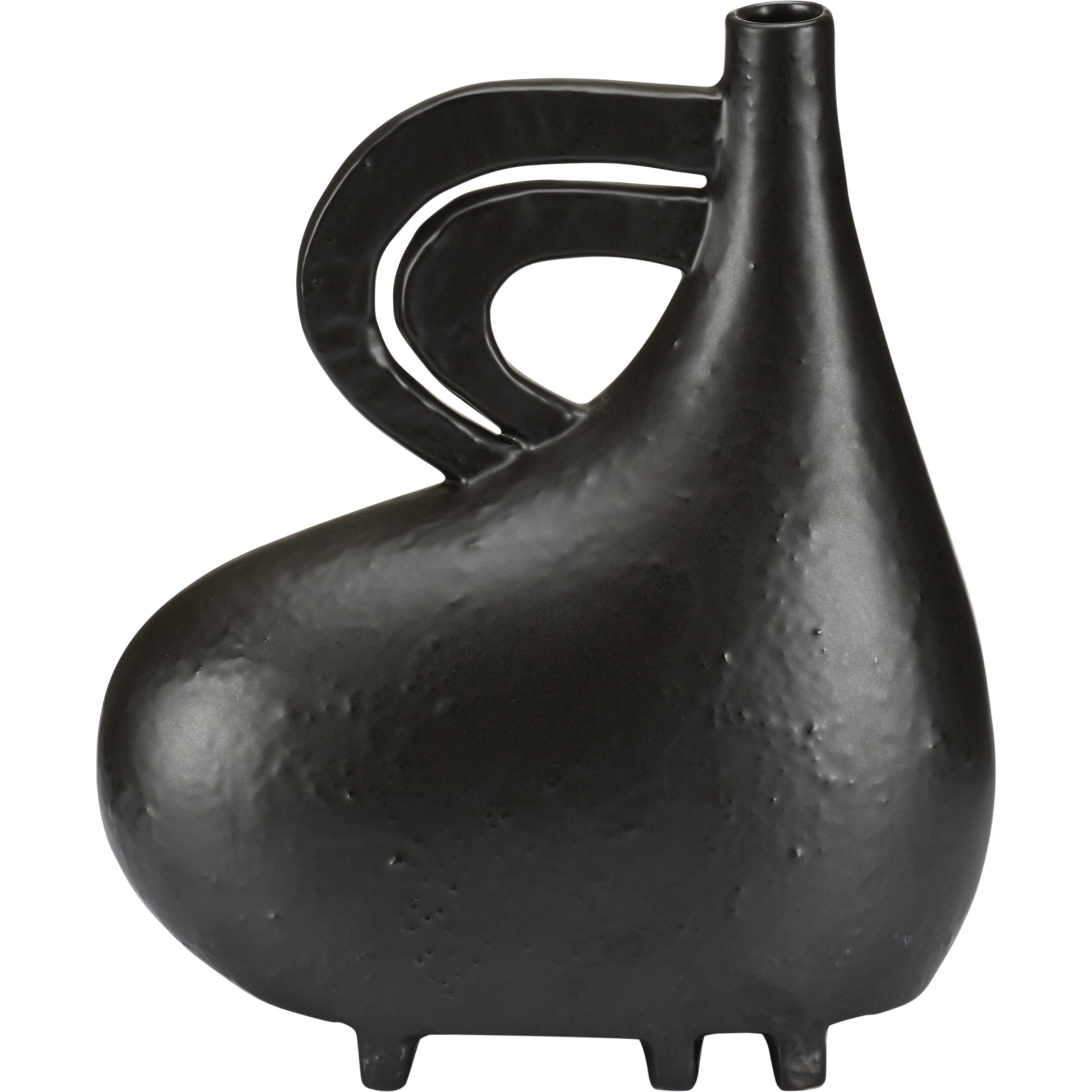 Punalu'u Vase I by Wildwood in sandy black. Made from ceramic in a modern style.
