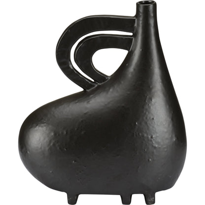 Punalu'u Vase I by Wildwood in sandy black. Made from ceramic in a modern style.