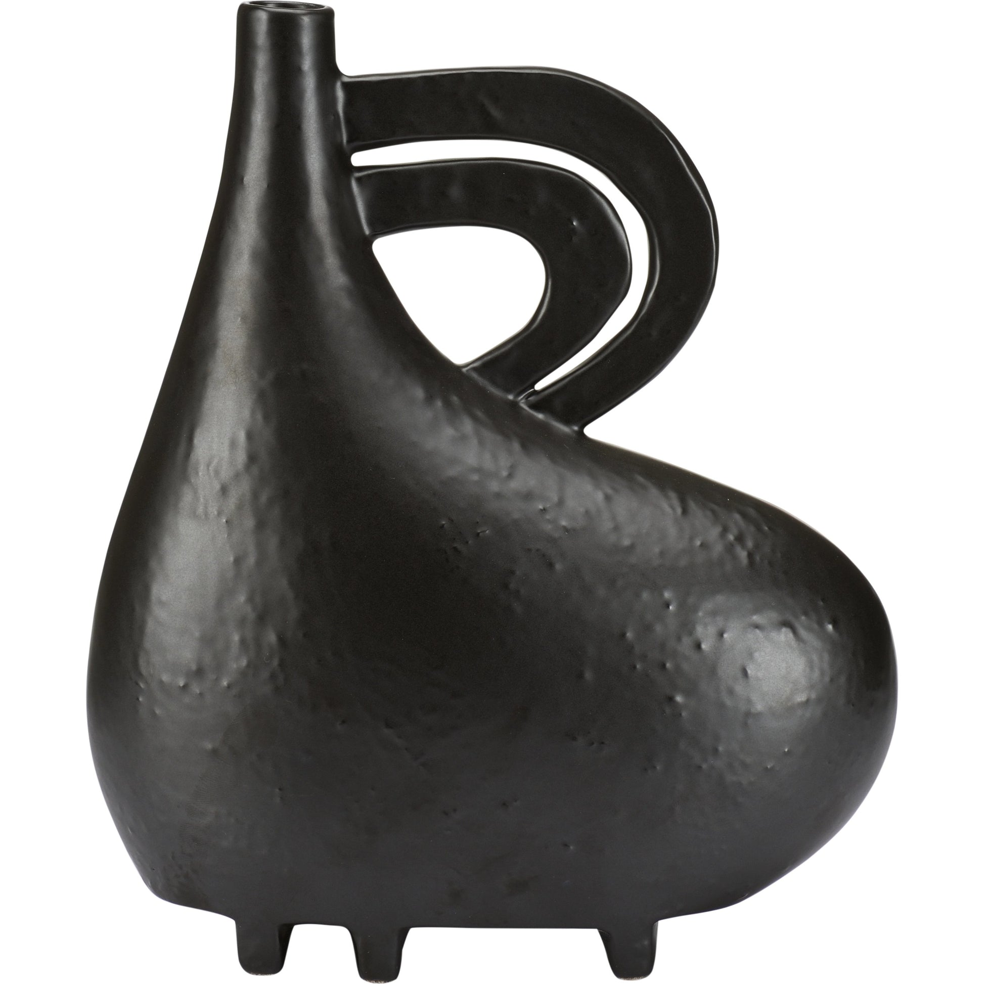 Punalu'u Vase I by Wildwood in sandy black. Made from ceramic in a modern style.