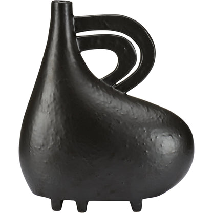 Punalu'u Vase I by Wildwood in sandy black. Made from ceramic in a modern style.