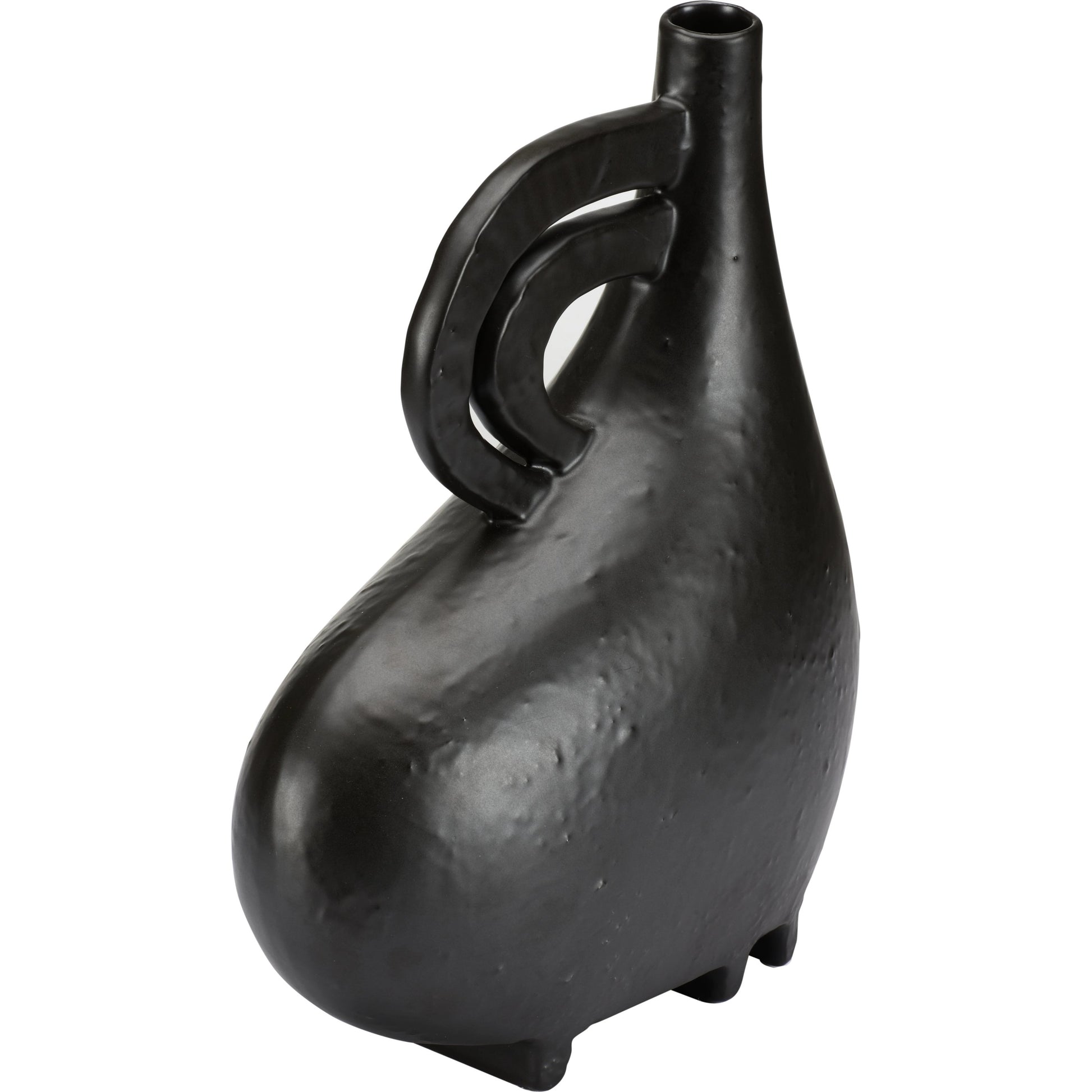 Punalu'u Vase I by Wildwood in sandy black. Made from ceramic in a modern style.