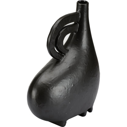 Punalu'u Vase I by Wildwood in sandy black. Made from ceramic in a modern style.