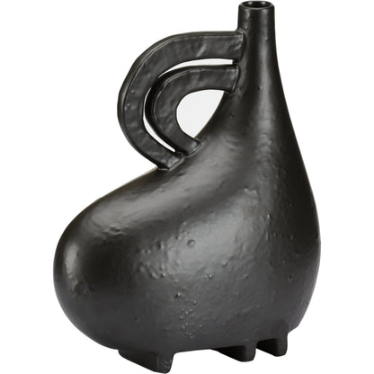 Punalu'u Vase I by Wildwood in sandy black. Made from ceramic in a modern style.