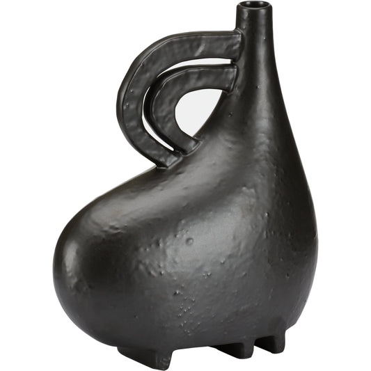 Punalu'u Vase I by Wildwood in black. Made from ceramic in a modern style.