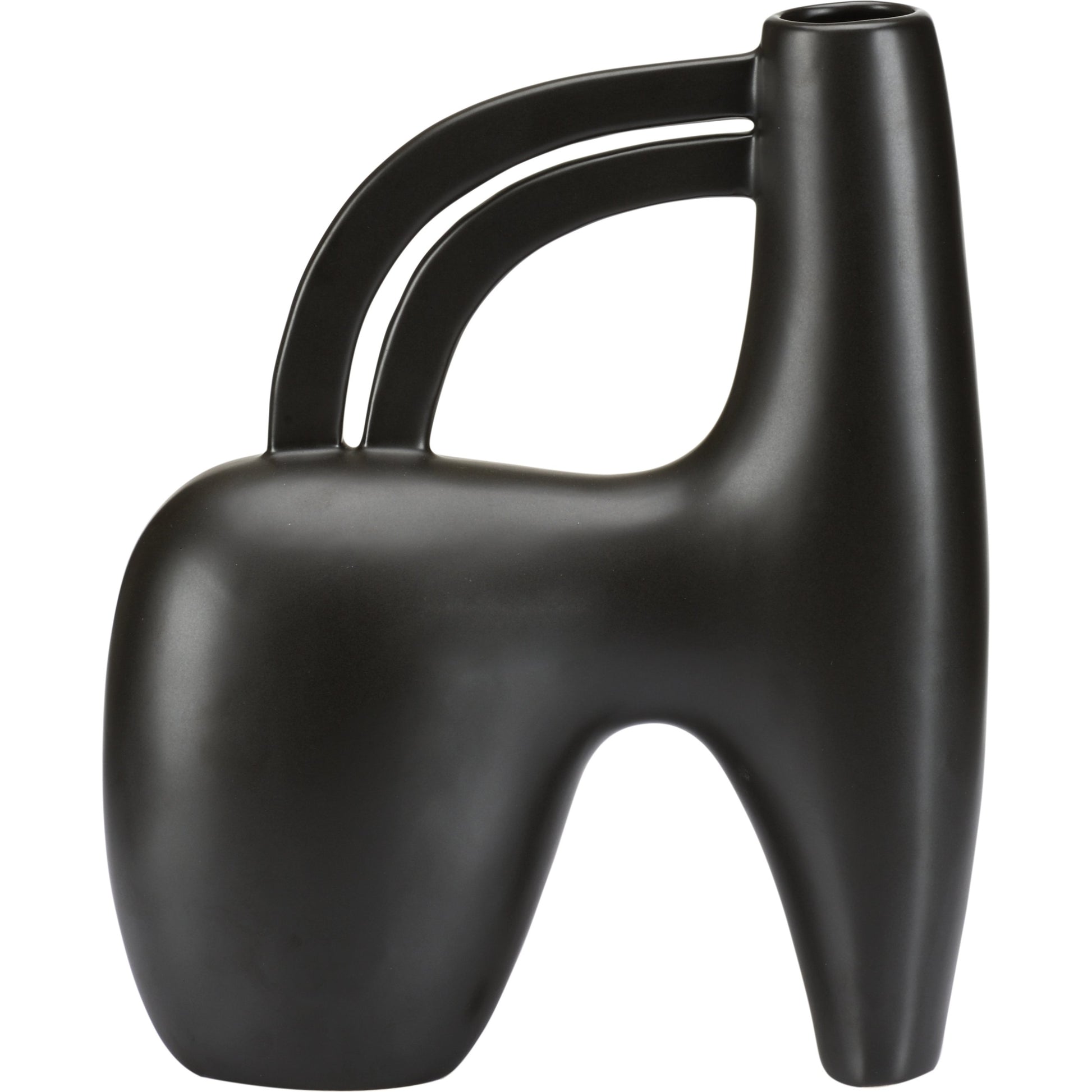 Punalu'u Vase III by Wildwood in sandy black. Made from ceramic in a modern style.