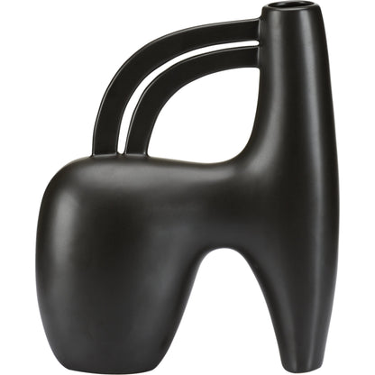 Punalu'u Vase III by Wildwood in sandy black. Made from ceramic in a modern style.