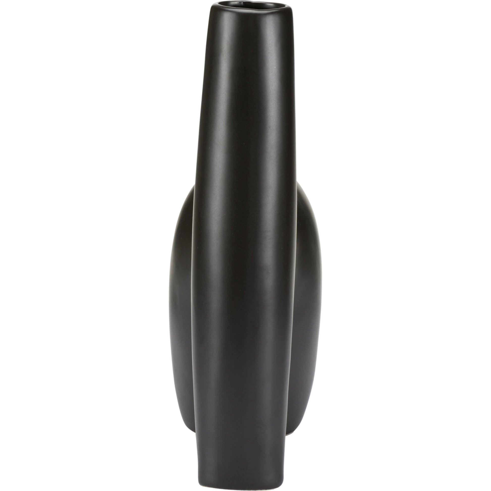 Punalu'u Vase III by Wildwood in sandy black. Made from ceramic in a modern style.