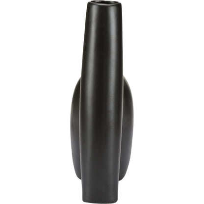 Punalu'u Vase III by Wildwood in sandy black. Made from ceramic in a modern style.