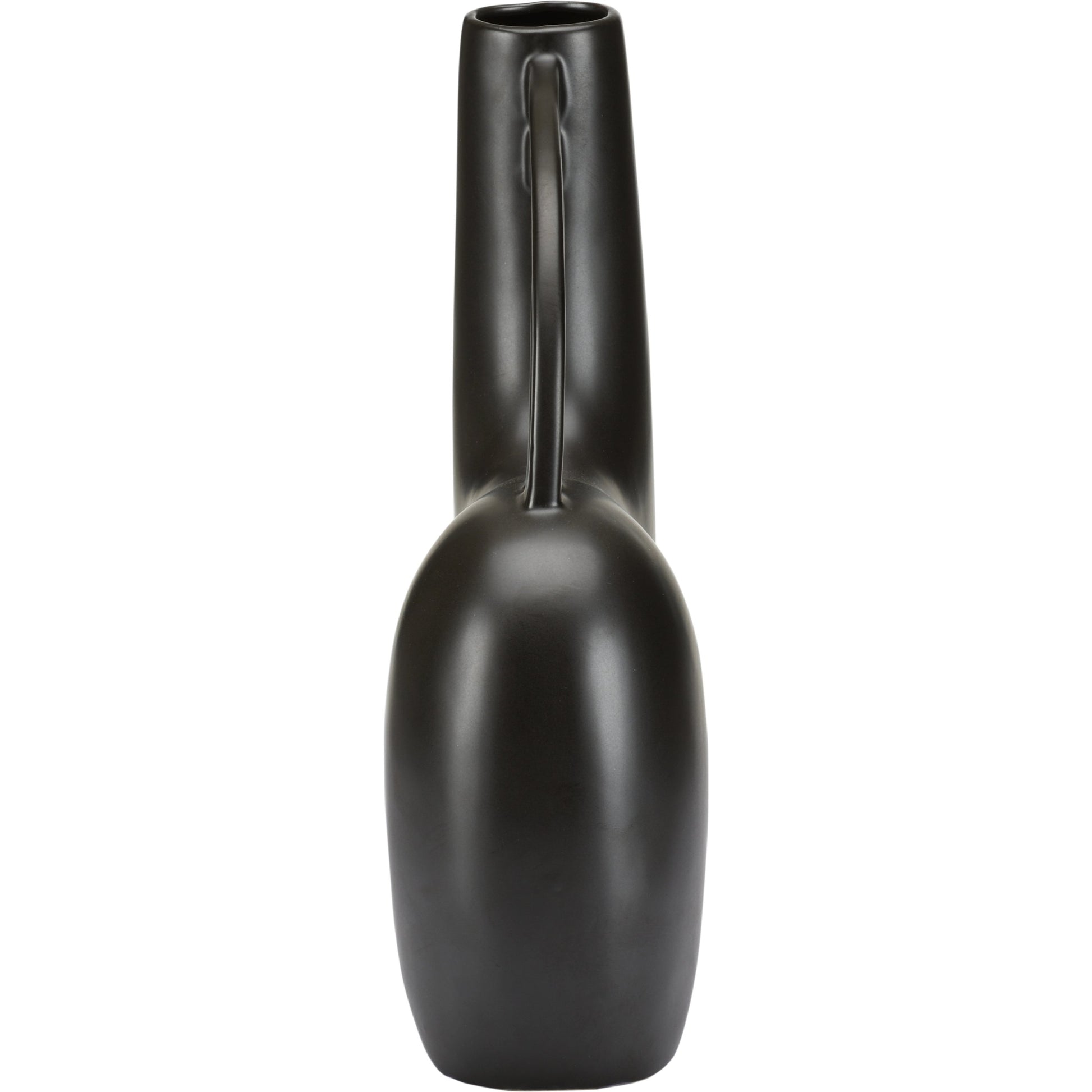 Punalu'u Vase III by Wildwood in sandy black. Made from ceramic in a modern style.