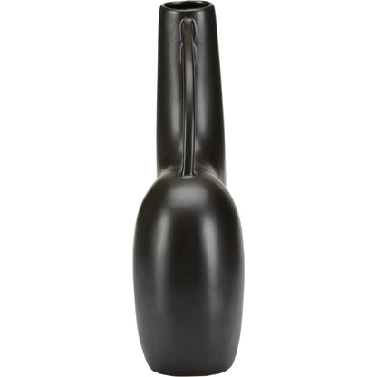 Punalu'u Vase III by Wildwood in sandy black. Made from ceramic in a modern style.