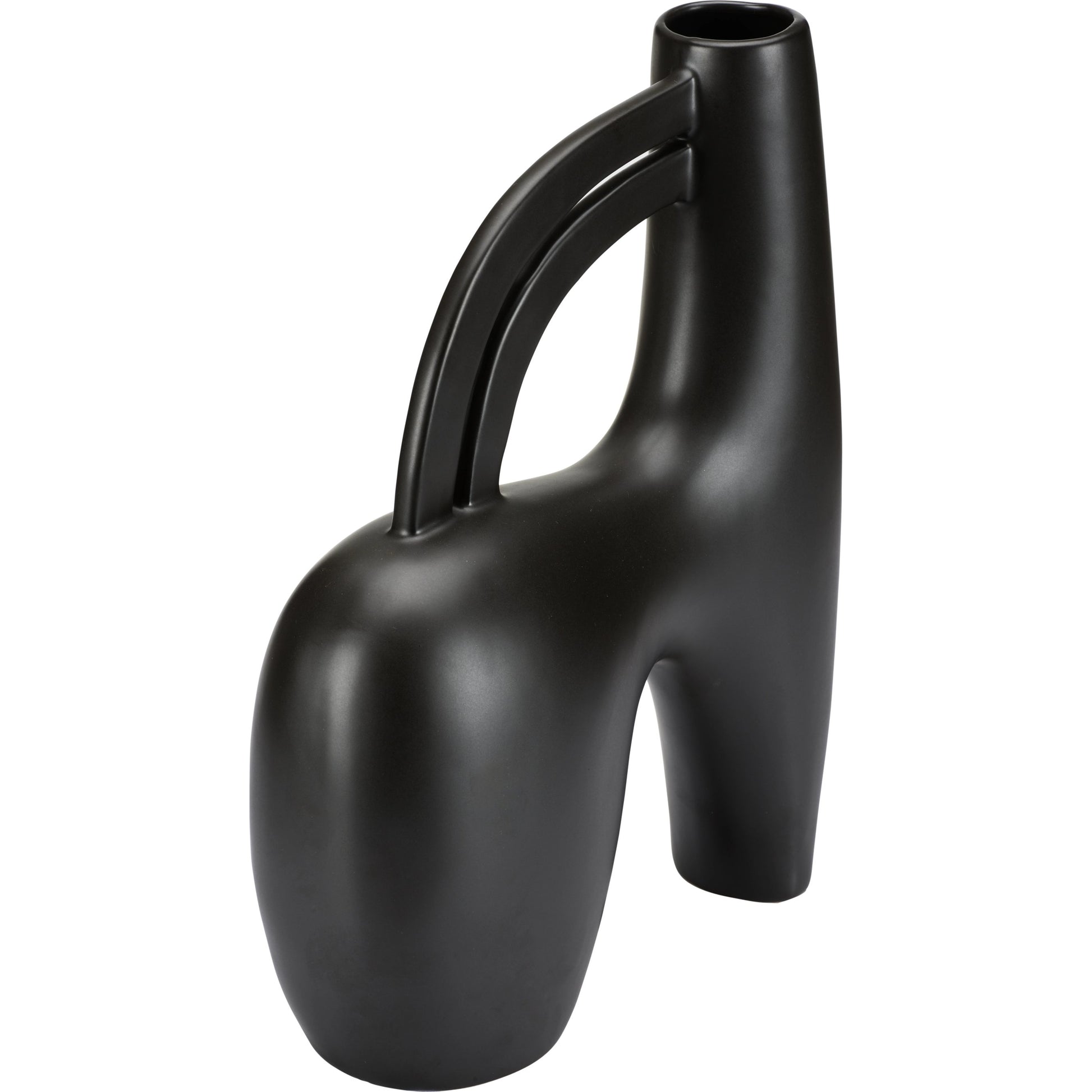 Punalu'u Vase III by Wildwood in sandy black. Made from ceramic in a modern style.