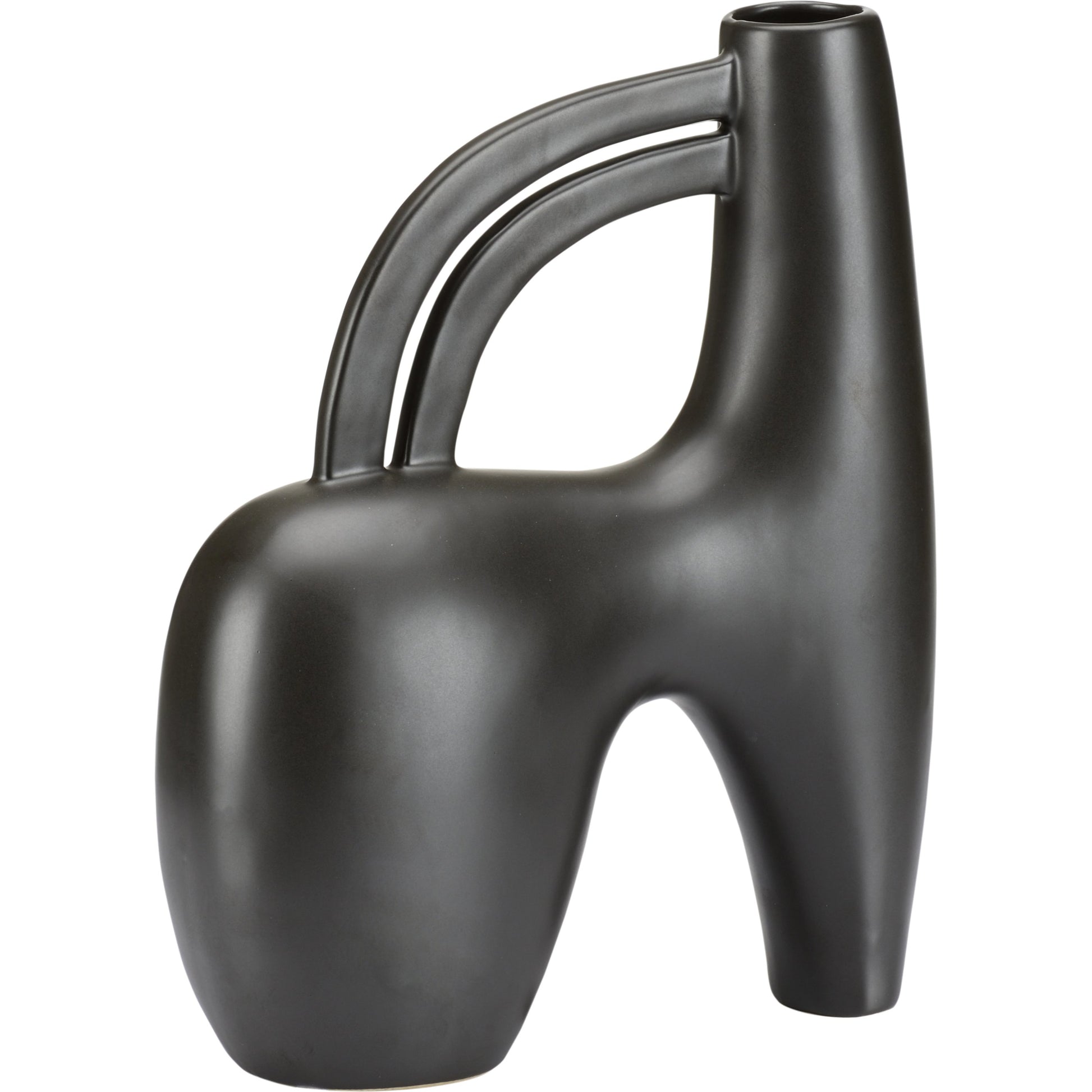 Punalu'u Vase III by Wildwood in sandy black. Made from ceramic in a modern style.