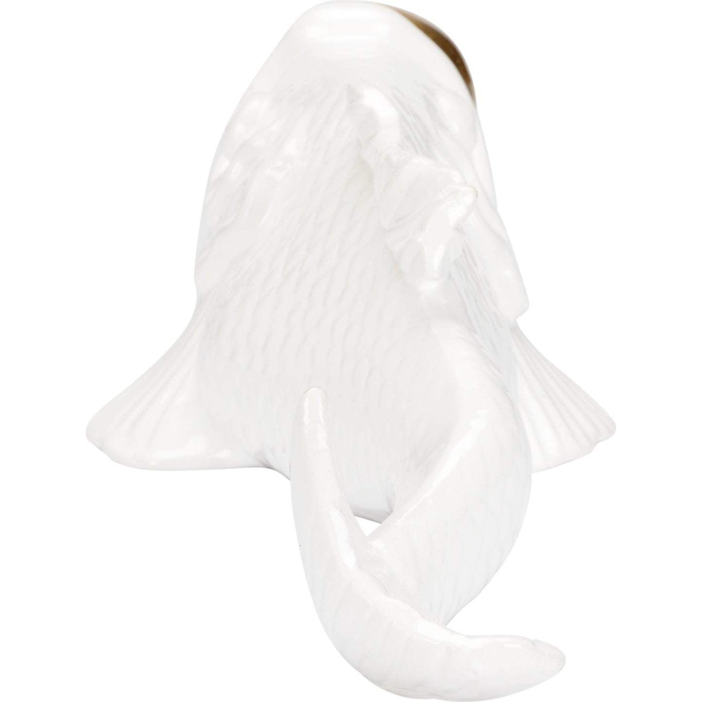 003 SI-2105095 | Additional Silo | Imperial Koi by Wildwood in white glaze, gold leaf. Made from ceramic in a modern style.