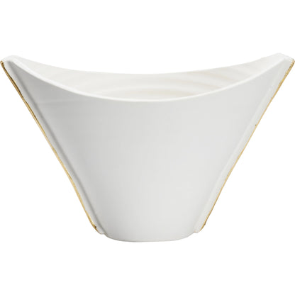 Siracusa Vessel by Wildwood in matte white, gold leaf. Made from handmade ceramic in a modern style.