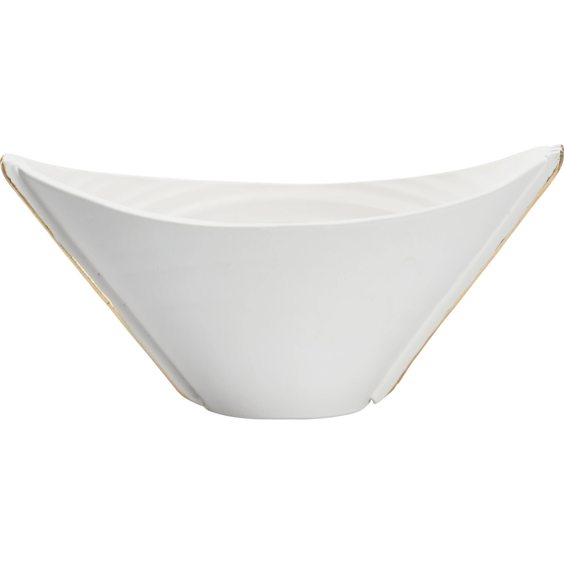 Siracusa Vessel by Wildwood in matte white, gold leaf. Made from handmade ceramic in a modern style.