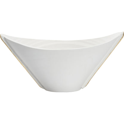 Siracusa Vessel by Wildwood in matte white, gold leaf. Made from handmade ceramic in a modern style.