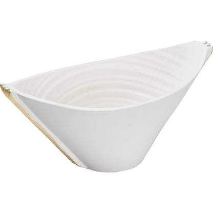 Siracusa Vessel by Wildwood in matte white, gold leaf. Made from handmade ceramic in a modern style.