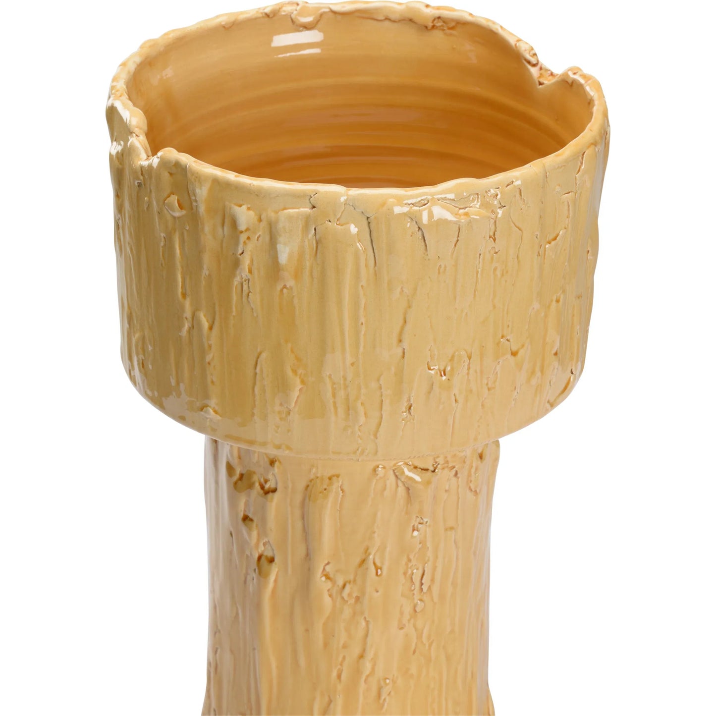 002 SI-2105141 | Closeup | Trapani Vessel by Wildwood in glossy yellow glaze. Made from unique in a modern style.