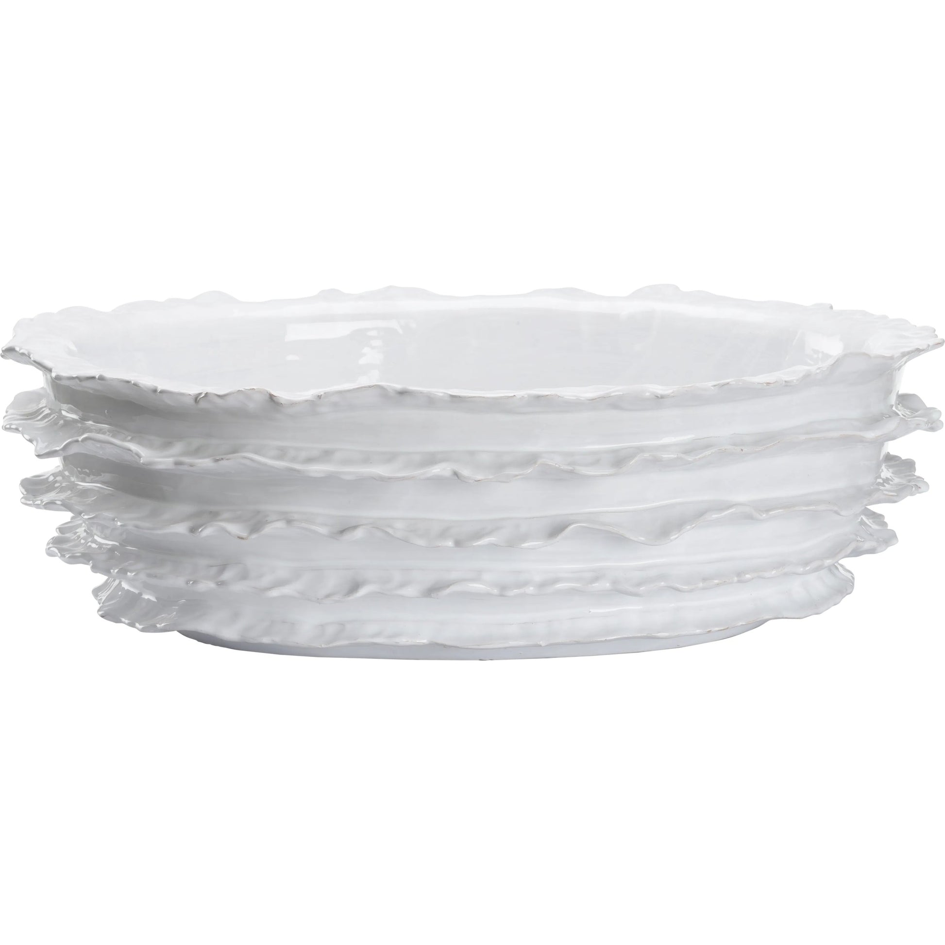 Palermo Bowl by Wildwood in white glaze. Made from unique in a transitional style.