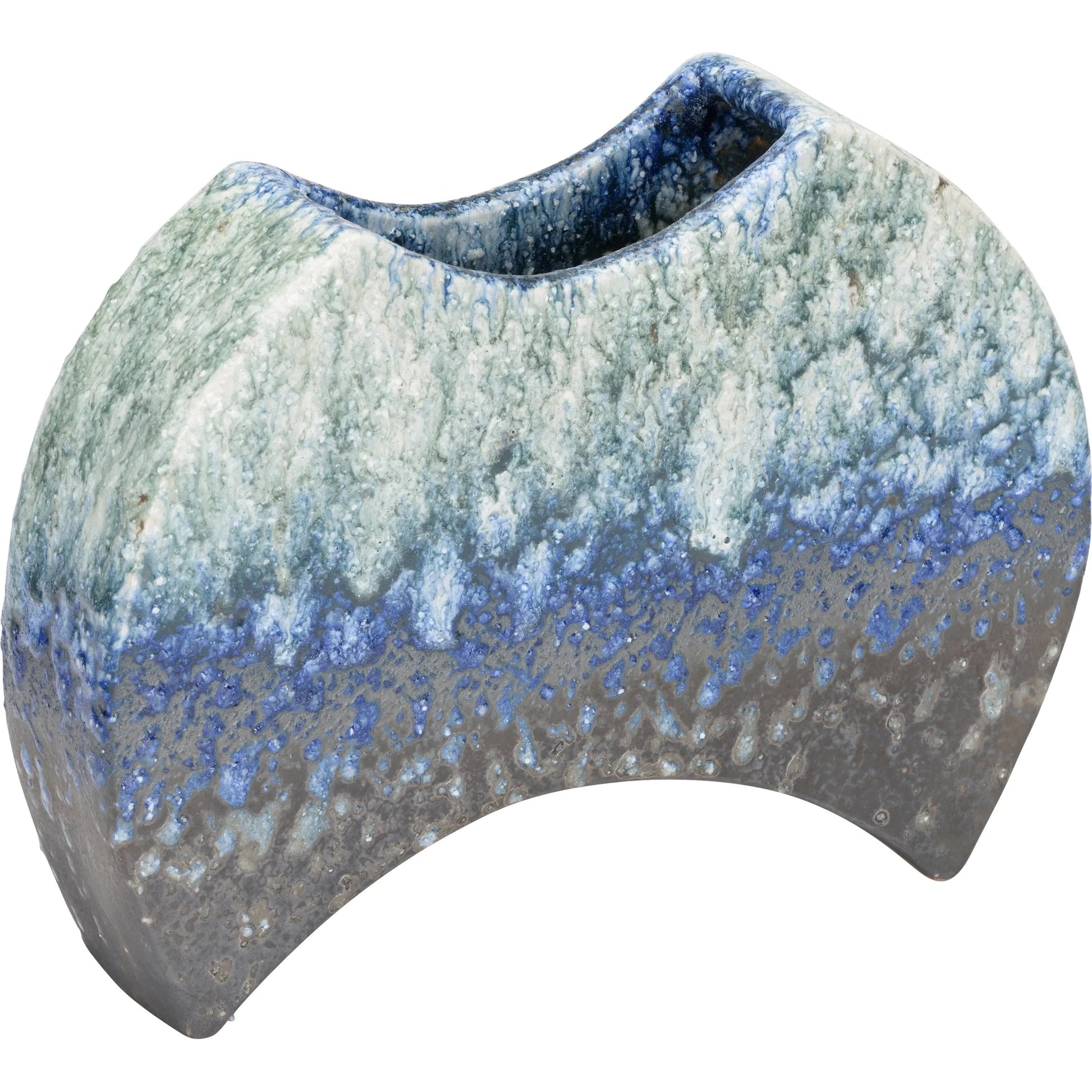 Kerama Vase by Wildwood in blue and indigo glaze. Made from unique in a eclectic & global style.