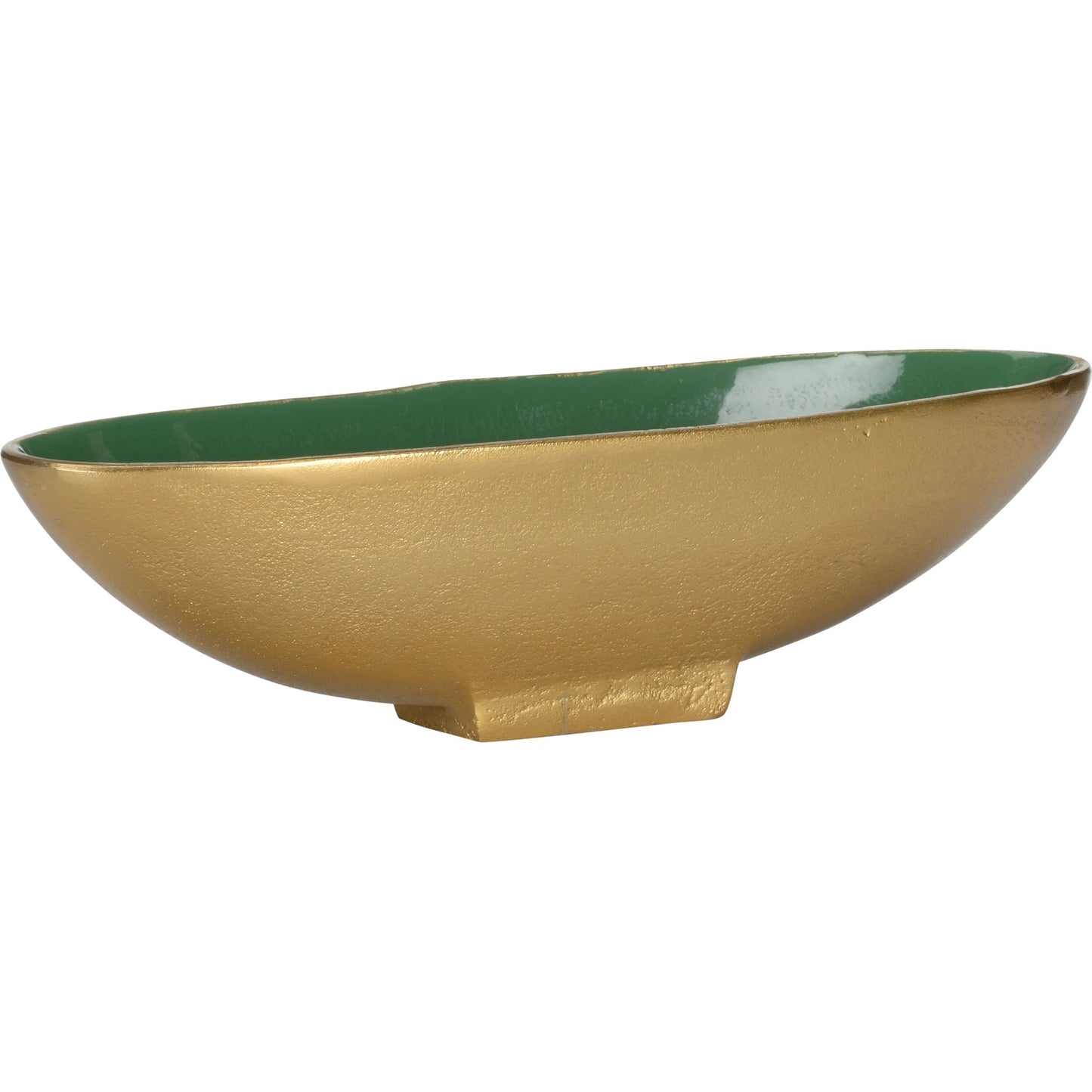 001 SI-2105161 | Primary Silo | Emerald Oval Bowl by Wildwood in metallic gold, green. Made from unique in a eclectic & global style.